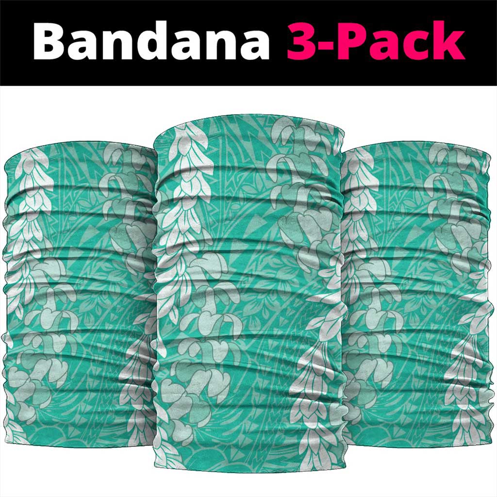 Puakenikeni and Maile Lei Neck Gaiter Sage Green Double Strand Lei - Polynesian Pride