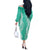 Puakenikeni and Maile Lei Off The Shoulder Long Sleeve Dress Sage Green Double Strand Lei