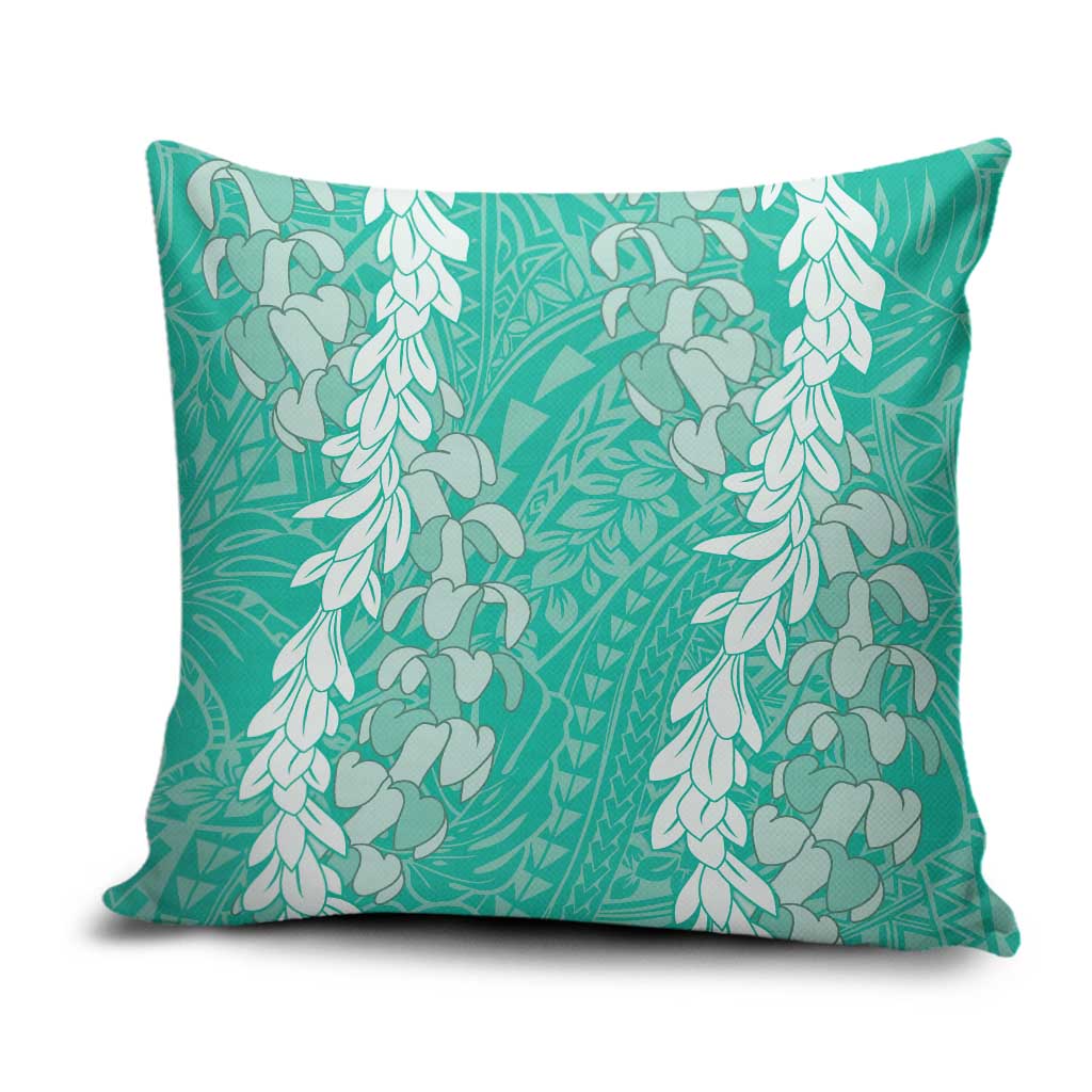Puakenikeni and Maile Lei Pillow Cover Sage Green Double Strand Lei LT9 Sage Green - Polynesian Pride