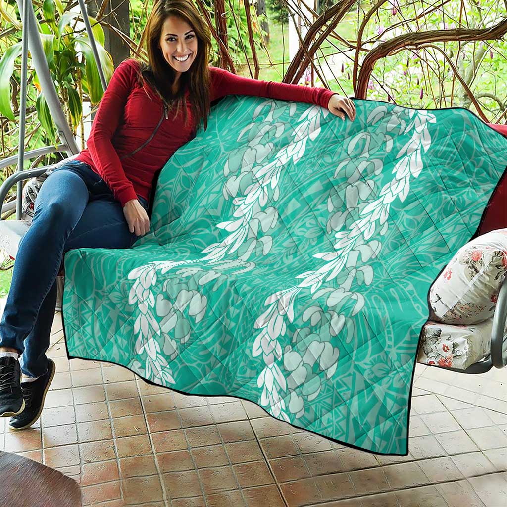 Puakenikeni and Maile Lei Quilt Sage Green Double Strand Lei