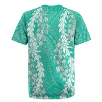 Puakenikeni and Maile Lei Rugby Jersey Sage Green Double Strand Lei