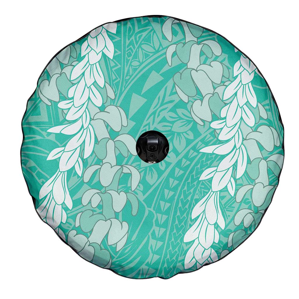 Puakenikeni and Maile Lei Spare Tire Cover Sage Green Double Strand Lei