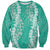 Puakenikeni and Maile Lei Sweatshirt Sage Green Double Strand Lei