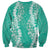 Puakenikeni and Maile Lei Sweatshirt Sage Green Double Strand Lei