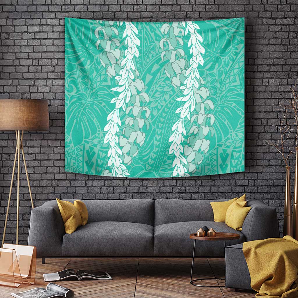 Puakenikeni and Maile Lei Tapestry Sage Green Double Strand Lei LT9 Sage Green - Polynesian Pride
