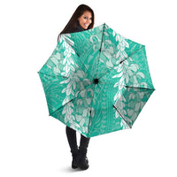 Puakenikeni and Maile Lei Umbrella Sage Green Double Strand Lei - Polynesian Pride