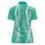 Puakenikeni and Maile Lei Women Polo Shirt Sage Green Double Strand Lei