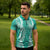 Puakenikeni and Maile Lei Zipper Polo Shirt Sage Green Double Strand Lei - Polynesian Pride