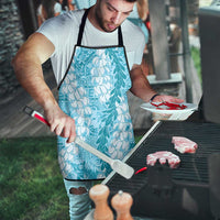 Blue Puakenikeni and Maile Lei Apron Hawaiian Style Tribal Tapa Double Strand Lei - Polynesian Pride