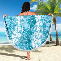Blue Puakenikeni and Maile Lei Beach Blanket Hawaiian Style Tribal Tapa Double Strand Lei