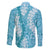Blue Puakenikeni and Maile Lei Family Matching Summer Maxi Dress and Hawaiian Shirt Hawaiian Style Tribal Tapa Double Strand Lei