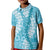 Blue Puakenikeni and Maile Lei Kid Polo Shirt Hawaiian Style Tribal Tapa Double Strand Lei