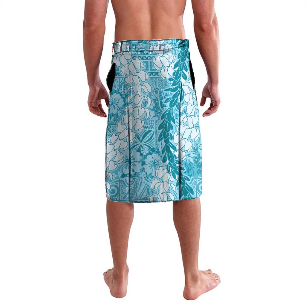 Blue Puakenikeni and Maile Lei Lavalava Hawaiian Style Tribal Tapa Double Strand Lei