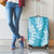Blue Puakenikeni and Maile Lei Luggage Cover Hawaiian Style Tribal Tapa Double Strand Lei