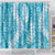 Blue Puakenikeni and Maile Lei Shower Curtain Hawaiian Style Tribal Tapa Double Strand Lei