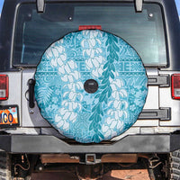 Blue Puakenikeni and Maile Lei Spare Tire Cover Hawaiian Style Tribal Tapa Double Strand Lei