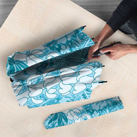 Blue Puakenikeni and Maile Lei Umbrella Hawaiian Style Tribal Tapa Double Strand Lei - Polynesian Pride