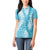 Blue Puakenikeni and Maile Lei Women Polo Shirt Hawaiian Style Tribal Tapa Double Strand Lei