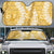 Gold Puakenikeni and Maile Lei Auto Sun Shade Hawaiian Style Tribal Tapa Double Strand Lei - Polynesian Pride