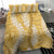 Gold Puakenikeni and Maile Lei Bedding Set Hawaiian Style Tribal Tapa Double Strand Lei