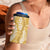 Gold Puakenikeni and Maile Lei 4 in 1 Can Cooler Tumbler Hawaiian Style Tribal Tapa Double Strand Lei