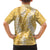 Gold Puakenikeni and Maile Lei Hawaiian Shirt Hawaiian Style Tribal Tapa Double Strand Lei