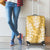 Gold Puakenikeni and Maile Lei Luggage Cover Hawaiian Style Tribal Tapa Double Strand Lei