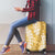 Gold Puakenikeni and Maile Lei Luggage Cover Hawaiian Style Tribal Tapa Double Strand Lei