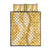 Gold Puakenikeni and Maile Lei Quilt Bed Set Hawaiian Style Tribal Tapa Double Strand Lei