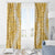 Gold Puakenikeni and Maile Lei Window Curtain Hawaiian Style Tribal Tapa Double Strand Lei
