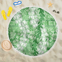 Green Puakenikeni and Maile Lei Beach Blanket Hawaiian Style Tribal Tapa Double Strand Lei