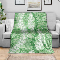 Green Puakenikeni and Maile Lei Blanket Hawaiian Style Tribal Tapa Double Strand Lei