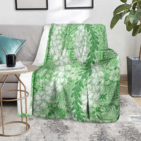 Green Puakenikeni and Maile Lei Blanket Hawaiian Style Tribal Tapa Double Strand Lei