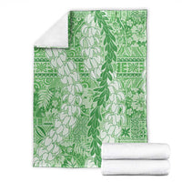 Green Puakenikeni and Maile Lei Blanket Hawaiian Style Tribal Tapa Double Strand Lei