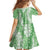 Green Puakenikeni and Maile Lei Family Matching Off Shoulder Short Dress and Hawaiian Shirt Hawaiian Style Tribal Tapa Double Strand Lei