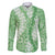 Green Puakenikeni and Maile Lei Family Matching Off Shoulder Short Dress and Hawaiian Shirt Hawaiian Style Tribal Tapa Double Strand Lei