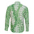Green Puakenikeni and Maile Lei Family Matching Off Shoulder Short Dress and Hawaiian Shirt Hawaiian Style Tribal Tapa Double Strand Lei