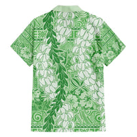 Green Puakenikeni and Maile Lei Hawaiian Shirt Hawaiian Style Tribal Tapa Double Strand Lei