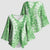 Green Puakenikeni and Maile Lei Kimono Sleeve Blouse Hawaiian Style Tribal Tapa Double Strand Lei - Polynesian Pride