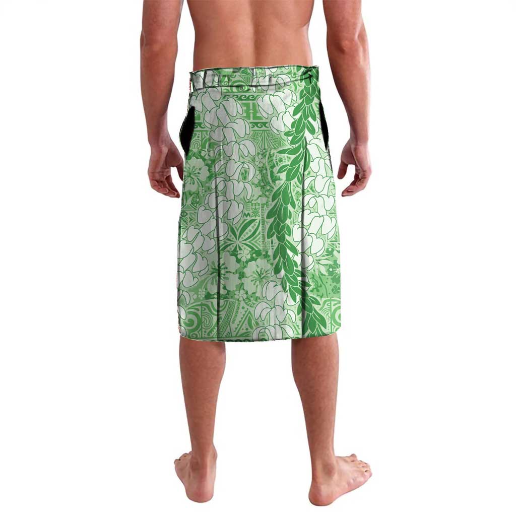 Green Puakenikeni and Maile Lei Lavalava Hawaiian Style Tribal Tapa Double Strand Lei