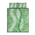 Green Puakenikeni and Maile Lei Quilt Bed Set Hawaiian Style Tribal Tapa Double Strand Lei