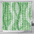 Green Puakenikeni and Maile Lei Shower Curtain Hawaiian Style Tribal Tapa Double Strand Lei