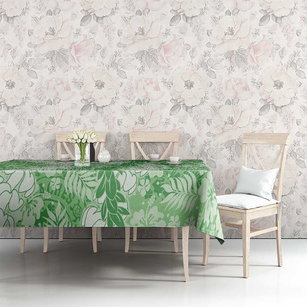 Green Puakenikeni and Maile Lei Tablecloth Hawaiian Style Tribal Tapa Double Strand Lei