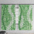 Green Puakenikeni and Maile Lei Window Curtain Hawaiian Style Tribal Tapa Double Strand Lei