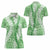 Green Puakenikeni and Maile Lei Women Polo Shirt Hawaiian Style Tribal Tapa Double Strand Lei