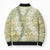 Vintage Puakenikeni and Maile Lei Bomber Puffer Jacket Hawaiian Style Tribal Tapa Double Strand Lei - Polynesian Pride