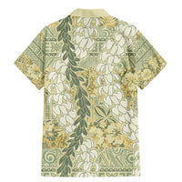 Vintage Puakenikeni and Maile Lei Family Matching Mermaid Dress and Hawaiian Shirt Hawaiian Style Tribal Tapa Double Strand Lei