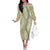 Vintage Puakenikeni and Maile Lei Family Matching Off The Shoulder Long Sleeve Dress and Hawaiian Shirt Hawaiian Style Tribal Tapa Double Strand Lei