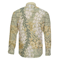 Vintage Puakenikeni and Maile Lei Family Matching Puletasi and Hawaiian Shirt Hawaiian Style Tribal Tapa Double Strand Lei