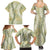 Vintage Puakenikeni and Maile Lei Family Matching Summer Maxi Dress and Hawaiian Shirt Hawaiian Style Tribal Tapa Double Strand Lei